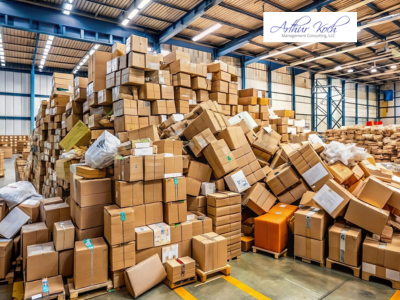 boxes stacking up in a warehouse symbolising inventory mismanagement